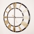 26170 BG Metal And Gilded Wood Jumbo Size Skeleton Wall Clock