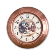 0080 C3 Copper Color Metal Wall Clock