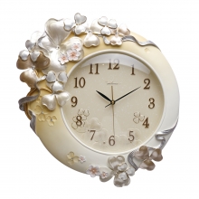 1017 G Wall Clock With Carved Flower Details