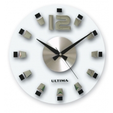 1183 S Mineral Glass Embossed Digit Wall Clock