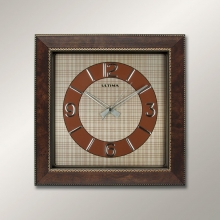 1361 AP Wooden Color Square Relief Pattern Wall Clock