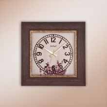 1369 A1 Rustic Wood Patterned Square Wall Clock