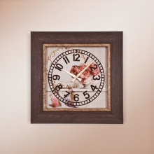 1369 A2 Rustic Wood Patterned Square Wall Clock
