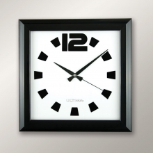 191 BW Wooden HiGloss Square Wall Clock
