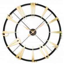 2617 BG Metal And Wood Gilded Turkish Numerals Large Size Skeleton Wall Clock