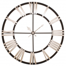 26170 BS Metal And Gilded Wood Jumbo Size Skeleton Wall Clock