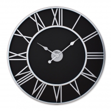 2688 SB Retro Metal Black/Silver Wall Clock
