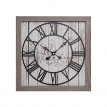 2695 EW Retro Wooden Square Wall Clock