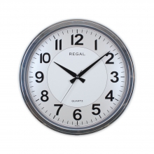 9105 SI Silver Metallized Round Wall Clock