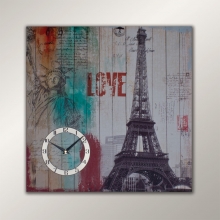 95050 C6 Eiffel 50*50 Cm. Painting Clock