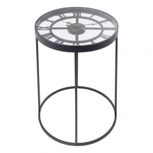 T 2654 B Metal Side Table With Skeleton Clock 42 cm.