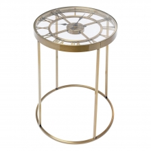 T 2654 G Metal Side Table With Skeleton Clock 42 cm.